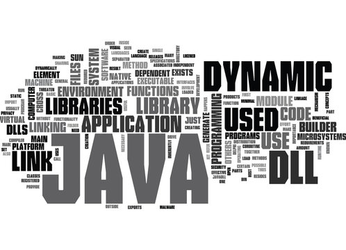 JAVA DLL Text Background Word Cloud Concept