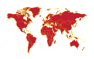 Fototapeta na wymiar World map with borders vector