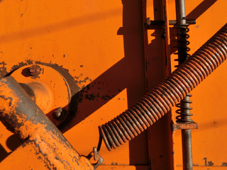 Vintage old rusty mechanical steel machines