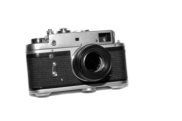 Fototapeta premium Retro film photo camera isolated on white background