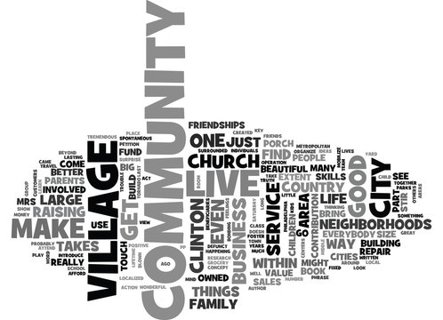 IT TAKES A VILLAGE Text Background Word Cloud Concept