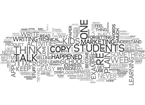 IS YOUR WEB COPY PLAIN TALK Text Background Word Cloud Concept