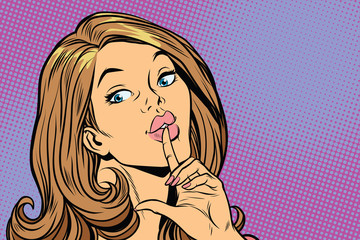 quiet gesture woman asking for silence