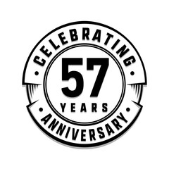 57 years anniversary logo template. Vector and illustration.