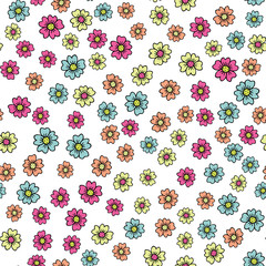 Beautiful seamless romantic pattern with colorful flowers