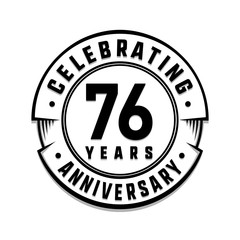 76 years anniversary logo template. Vector and illustration.