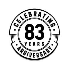 83 years anniversary logo template. Vector and illustration.
