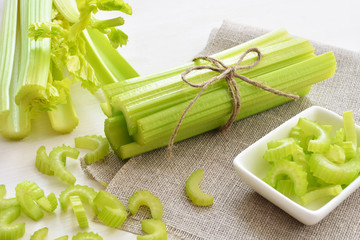 bunch of celery stalks