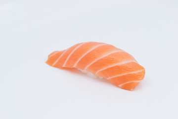 Salmon Sushi on white background