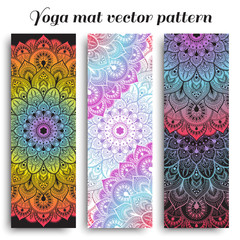 Set of colorful yoga mat vector pattern