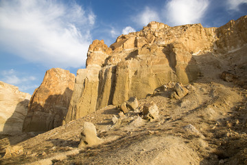 Mountain sierra in canyon Boszhira in Ustyurt plateau, Kazakhstan