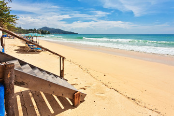 tropical beach under gloomy sky