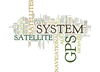 GPS SYSTEMS Text Background Word Cloud Concept