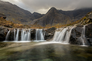 Fototapeta na wymiar The Fairy Pools on the isle of Skye in Scotland.