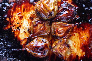 Pear dessert with honey for restaurant