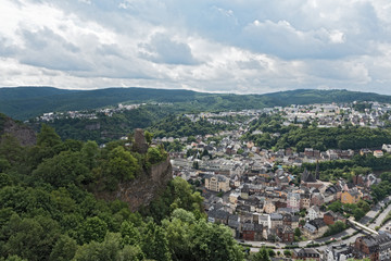 Fototapeta na wymiar Panorama aerial view of Idar-Oberstein in Rhineland-Palatinate, Germany
