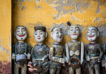 Traditional wooden dolls in Hoi An, Vietnam