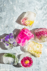 Frozen Flowers in Ice Cubes