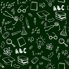 Seamless pattern with school elements. Back to school.