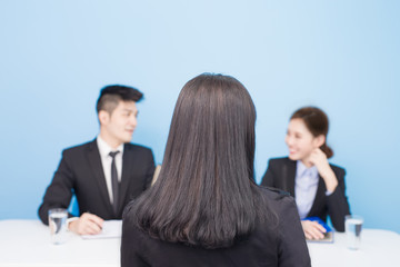 businesspeople with interview