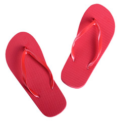 Summer shoes rubber flip flops red