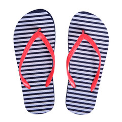 Summer shoes rubber flip flops isolated
