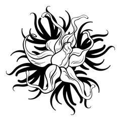 Black and white flower tattoo