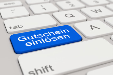 Tastatur - Gutschein einloesen - blau