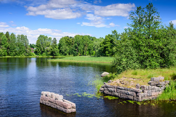 Obraz premium Vuoksa lake - a picturesque lake in Leningrad region, Russia