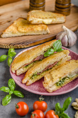 Pesto cheese sandwich