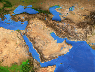 Middle East - Gulf region. High resolution map © mozZz