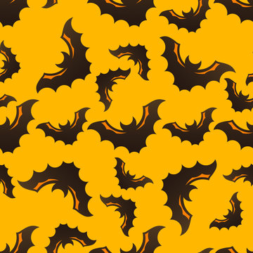 Halloween seamless pattern with bats