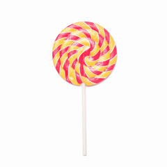 Colorful lollipop caramel on stick isolated on a white background