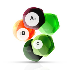 Aqua glossy glass elements