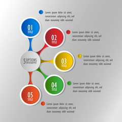 Obraz premium 3D infographic template five options, Business circle diagram
