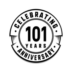 101 years anniversary logo template. Vector and illustration.