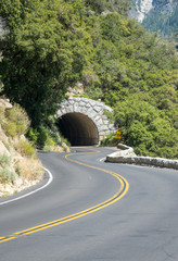 Road and underground tunnel. Car trip in the Yosemite National Park © Maryna Konoplytska