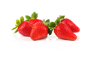 Red ripe strawberry fruits
