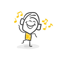 Strichfiguren / Strichmännchen: Musik, hören, tanzen. (Nr. 38)