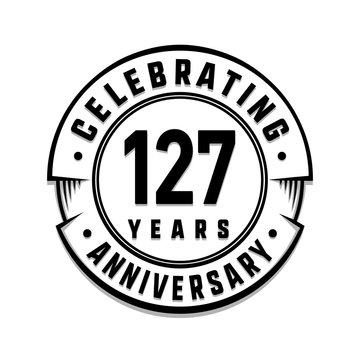 127 years anniversary logo template. Vector and illustration.