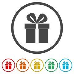 Gift box icons set - Illustration 