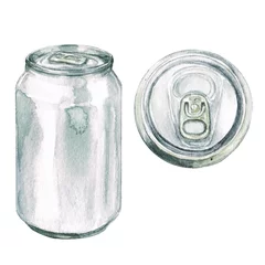 Foto op Canvas Beverage can. Watercolor Illustration. © nataliahubbert