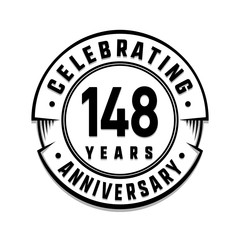 148 years anniversary logo template. Vector and illustration.