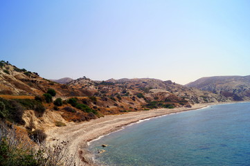 Aphrodite Bay. Beautiful beach located next to the Rock of the Greek, the birthplace of the goddess...