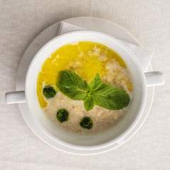 Oatmeal porridge on milk