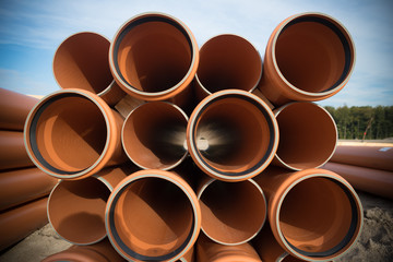 piled up pvc pipes
