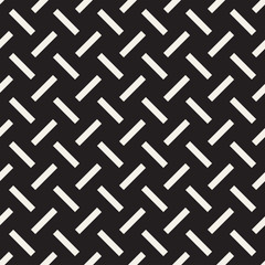 Crosshatch vector seamless geometric pattern. Crossed graphic rectangles background. Checkered motif. Seamless black and white texture of crosshatched lines. Trellis simple fabric print.