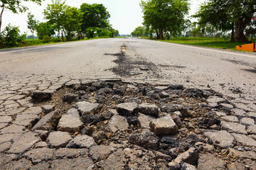 Pit on highway.