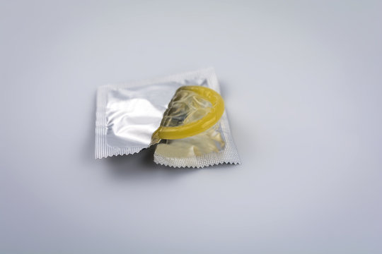 Condom  isolated. Contraceptive protection from pregnancy, AIDS.