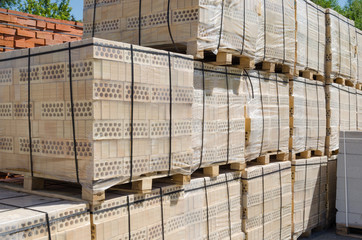 Pallets of yellow brick